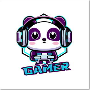 Panda Gamer Kawaii Posters and Art